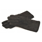 Gants fourrés en peau d'agneau retournée Noir