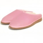 Mules fourrées en peau de mouton Rose