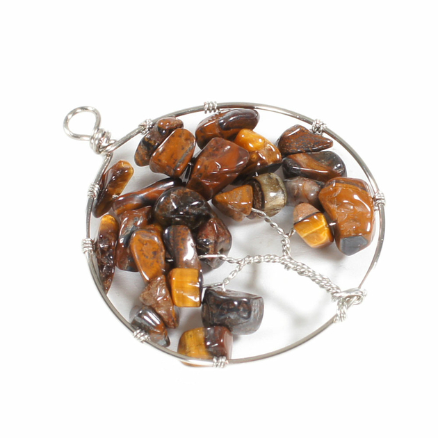 Pendentif Oeil De Tigre Arbre De Vie BIJOUX FANTAISIE Pendentifs