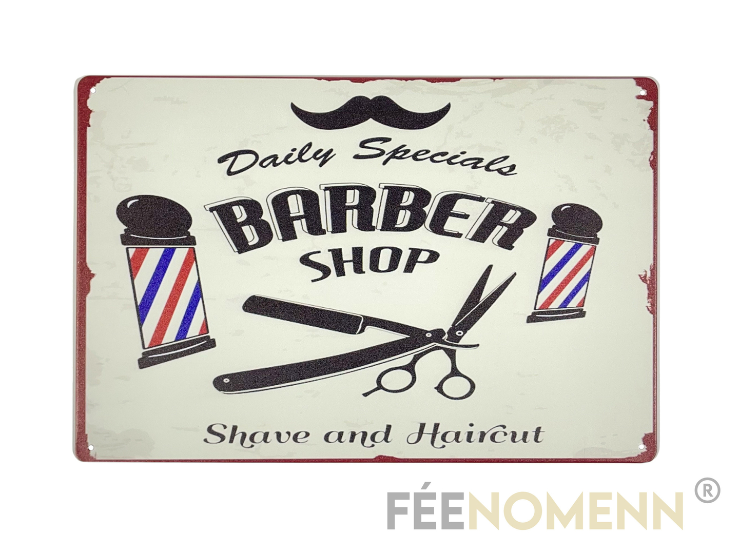 Plaque M Tal D Co Vintage Barbier Shampoing Et Coupe Barber Shop