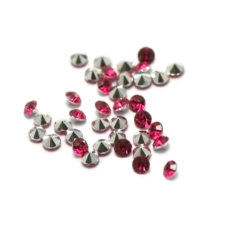 G De Perles Strass En Verre Coller C Ne Mm Fuchsia Perle