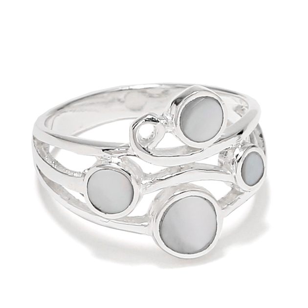 Bague Florale Argent Et Nacre Blanche Tous Nos Bijoux Bagues Siane