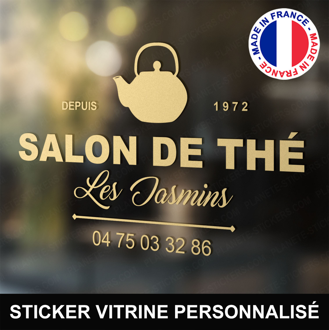 Stickers Salon De Th Vitrine Autocollant Personnalis Pro