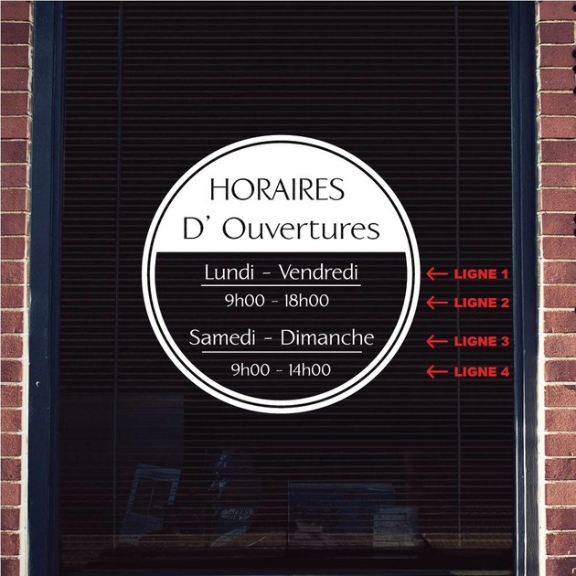 Stickers Horaires Personnalisables Stickers Vitrine Pro