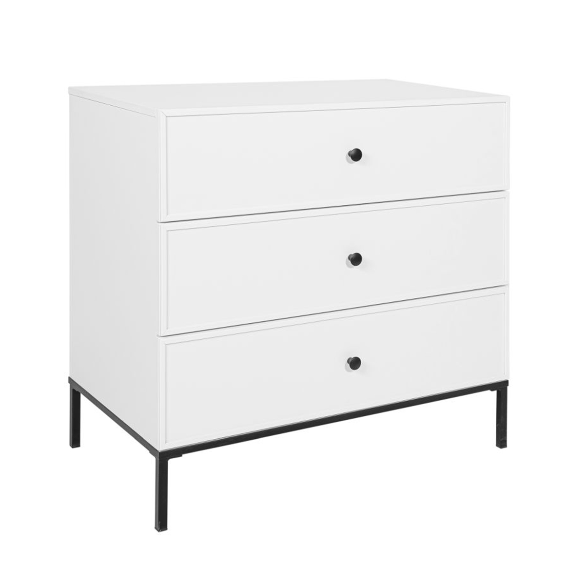 Commode 3 Tiroirs Et Armoire 2 Portes Bellamy Lumi Blanc Et Noir