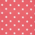 Toile enduite Etoiles fond corail 50x140 cm