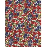 Liberty Petal and Bud (mini Poppy Daisy) rouge et bleu coloris A 20x137 cm