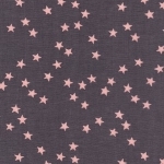 Batiste FDS grise nuée d'étoiles roses 20x138 cm