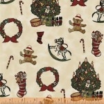 Tissu Noël rétro 40x110 cm