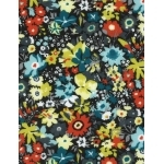 Liberty Manuela bleu et moutarde coloris E 20x137 cm