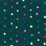 Tissu Nani Iro Colorful Pocho pois fond bleu canard
