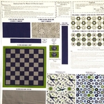 DERNIER COUPON Jeu de dames et son sac de rangement à coudre marine 90 x 110 cm