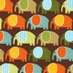 Tissu enduit Kaufman Eléphants 20x150 cm
