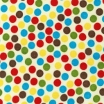 Flanelle 100% coton pois bleu rouge vert jaune