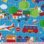 Tissu Amazing world city mix fond bleu 20x110 cm