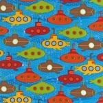 Tissu Splish Splash sous-marin 20x110 cm