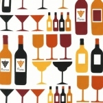 Tissu Cheers bouteilles de vin 40x110 cm
