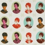 Tissu Echino Melody Miller Audrey Hepburn fond ficelle 40x110 cm