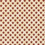 Tissu Etoiles rouges fond beige People's House 20x110 cm
