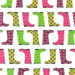 Tissu Bottes de pluie Jack & Jenny rose vert 20x110 cm