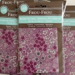 Bande de tissu thermocollant Frou-Frou fleuri parme coloris 1, 10x40 cm