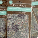 Bande de tissu thermocollant Frou-Frou fleuri menthe glacée coloris 5, 10x40 cm