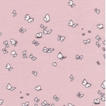 Batiste FDS papillons fond rose 20x138 cm