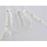 Biais Batiste de coton Etoiles Blanc / Argent 1 m