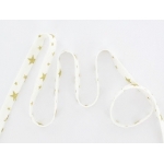 Biais Batiste de coton Etoiles Blanc / Doré 1 m