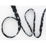 Biais Batiste de coton Etoiles Noir / Nacré 1 m