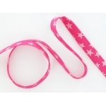Biais Batiste de coton Etoiles Fushia / Nacré 1 m