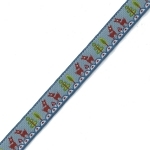Ruban Biche fond bleu 1m