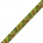 Ruban biche fond vert 1m