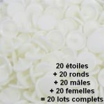 20 pressions KAM résine forme étoile coloris blanc