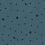 Tissu Première Etoile coloris bleu canard étoiles noires