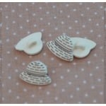 Bouton chapeau crème 15mm