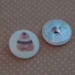 Bouton recouvert de lin religieuse  32 mm