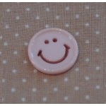 Bouton smiley rose pâle 18mm