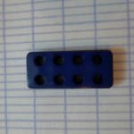 Bouton domino lego 8 trous bleu