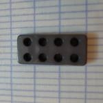 Bouton domino lego 8 trous gris