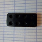 Bouton domino lego 8 trous noir