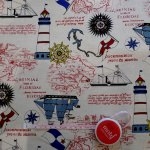 Tissu carte marine 50x110 cm