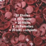 20 pressions KAM résine forme étoile coloris chocolat