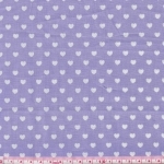 Popeline Basics coeurs fond parme 20x140 cm