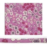 Cordon Spaghetti Frou-Frou Fleuri fond parme coloris 1 / 50cm