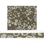 Cordon Spaghetti Frou-Frou Fleuri fond kaki coloris 3 / 50cm