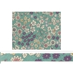 Cordon Spaghetti Frou-Frou Fleuri fond menthe glacée coloris 5 / 50cm