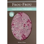 Coupon de tissu Frou-frou fleuri fond parme coloris 1 150 x 110 cm