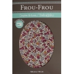Coupon de tissu Frou-frou fleuri rose orange coloris 19 150 x 110 cm