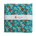 Coupon Petit Pan molletonné recto-verso Fleur des îles turquoise 50 x 70 cm